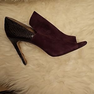 Vince Camuto Suede Leather Open Toe Stiletto Heels Pump Size 10